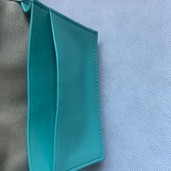 Longchamp Cuir Turquoise  Logo Credit Cards Wallet - Picture 5 of 5